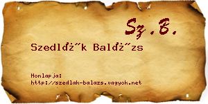 Szedlák Balázs névjegykártya
